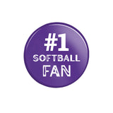 Personalized #1 Softball Fan on a Button