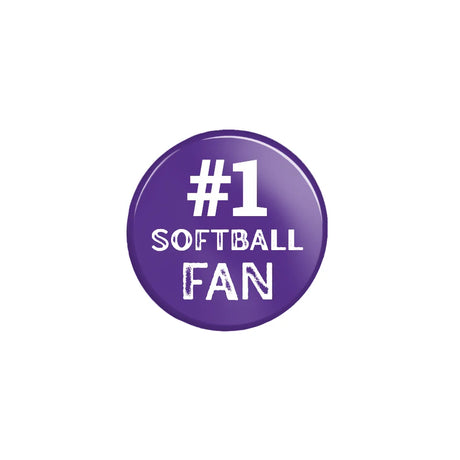 Personalized #1 Softball Fan on a Button