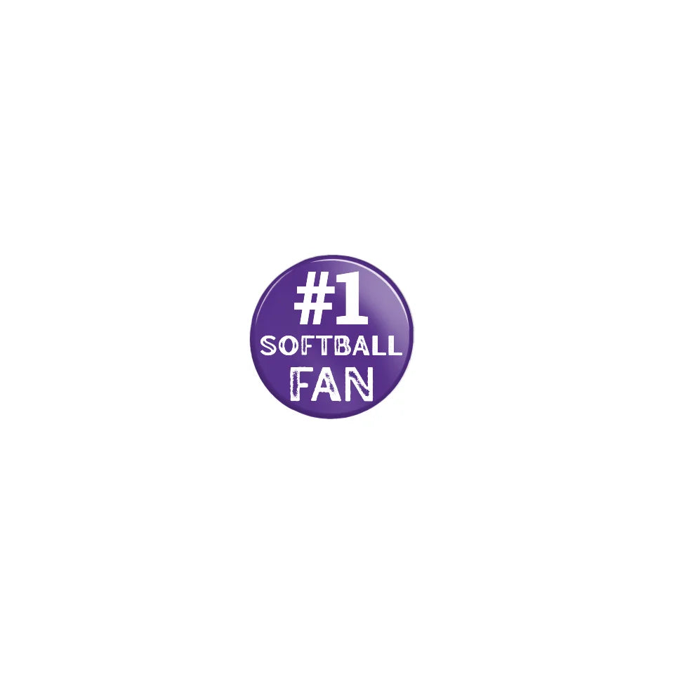 Personalized #1 Softball Fan on a Button