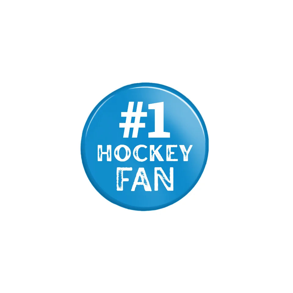 Personalized #1 Hockey Fan on a Button