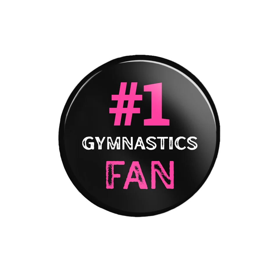 Personalized #1 Gymnastics Fan on a Button