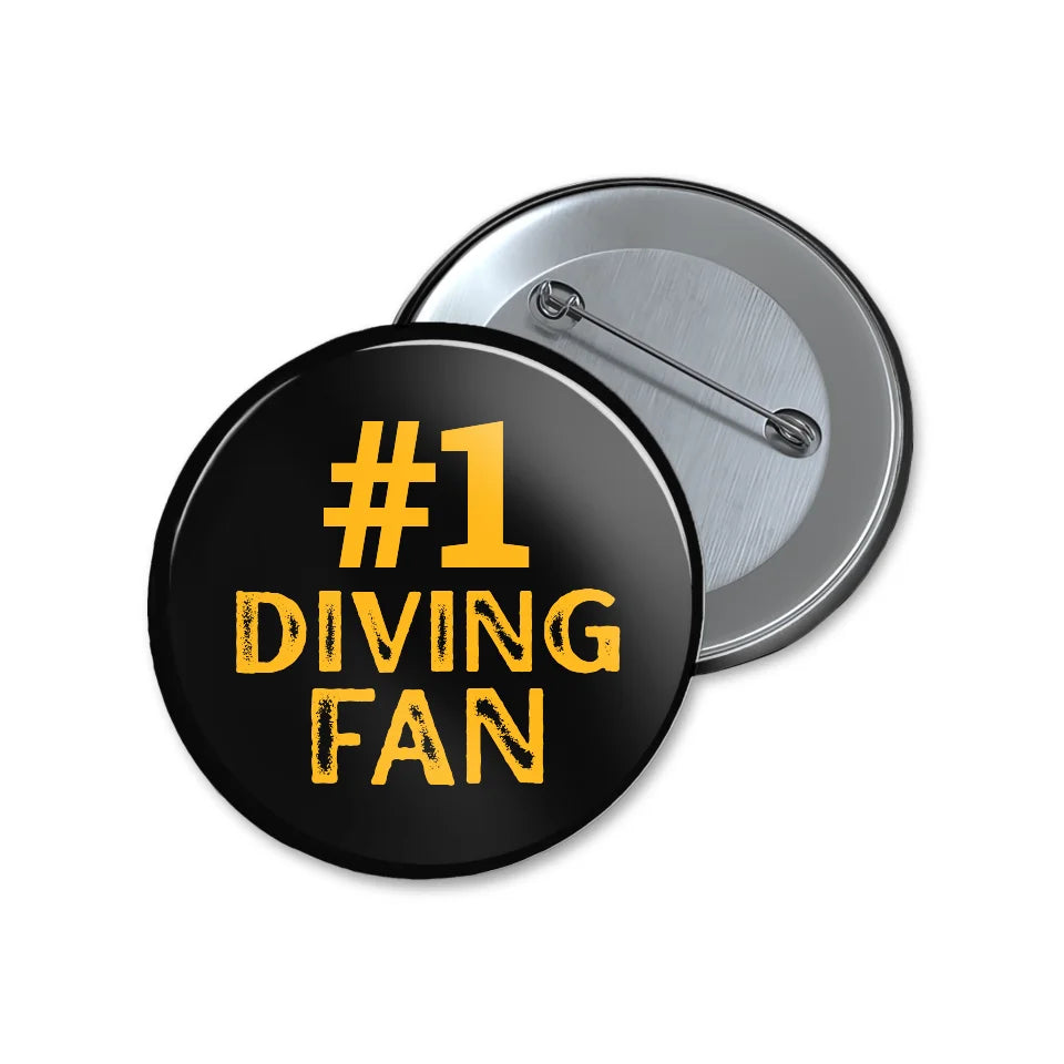 Personalized #1 Diving Fan on a Button