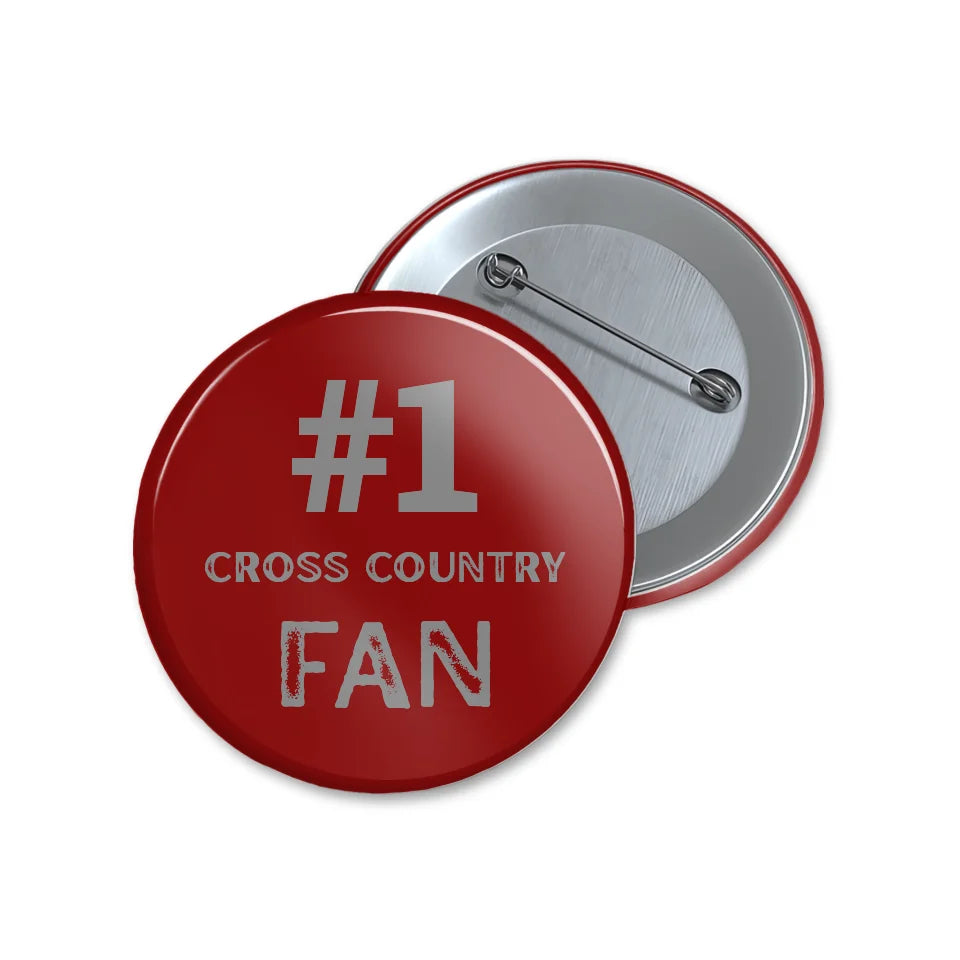 Personalized #1 Cross Country Fan on a Button