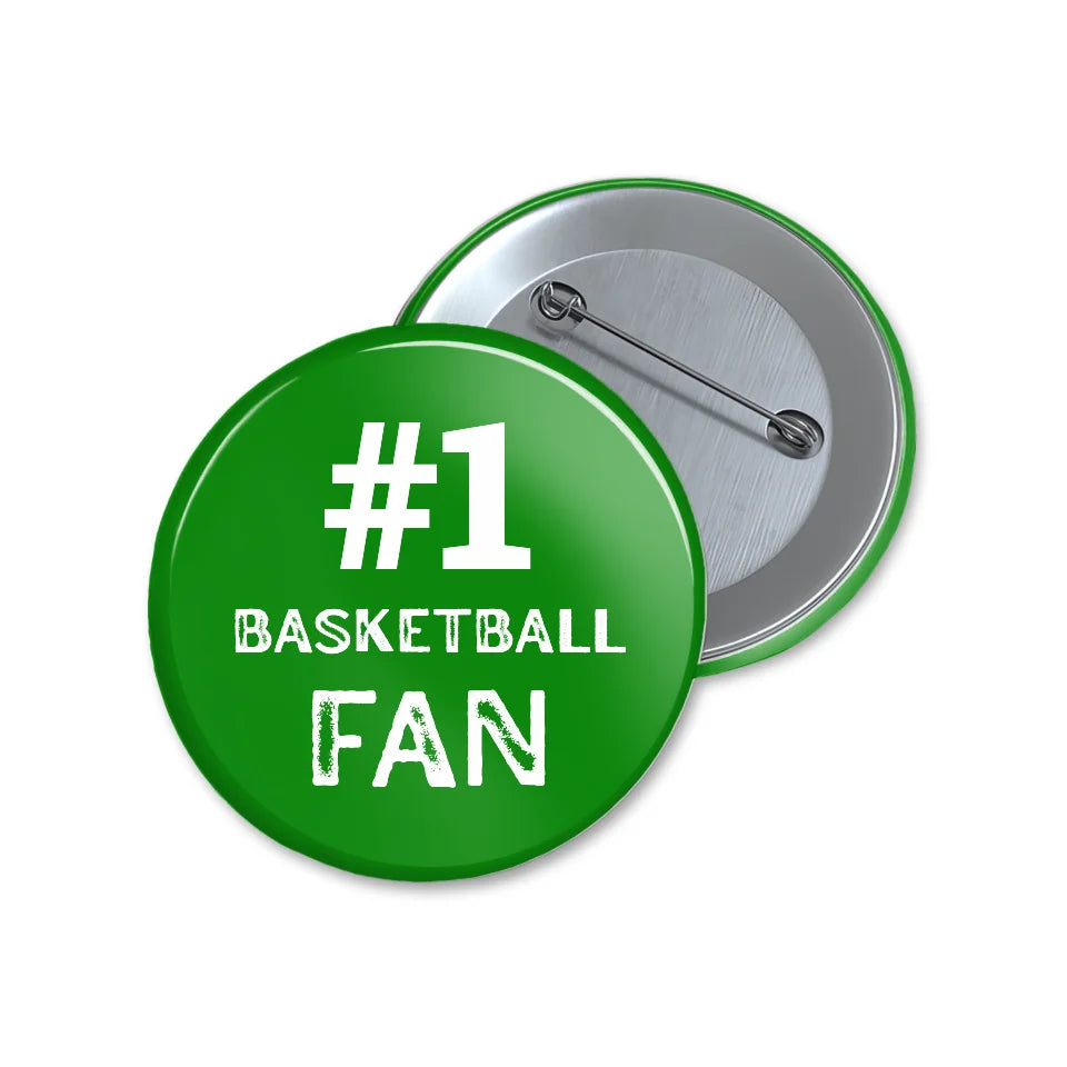 Personalized #1 Basketball Fan on a Button