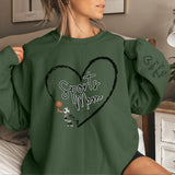 Custom Sports Mom With Names On Sleeve on a Sweatshirt