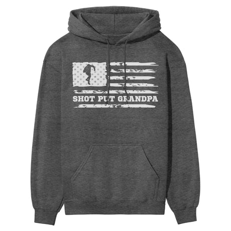 Shot put Grandpa Horizontal Flag on a Hoodie with a White Graphic