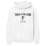 Shot put Mom with Shot putter Icon and Shot putter Name on a Hoodie with a Black Graphic