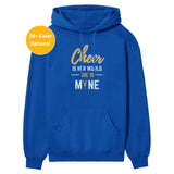 Cheer Is Her World, She Is Mine on a Hoodie