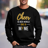 Cheer Is Her World, She Is Mine on a Sweatshirt