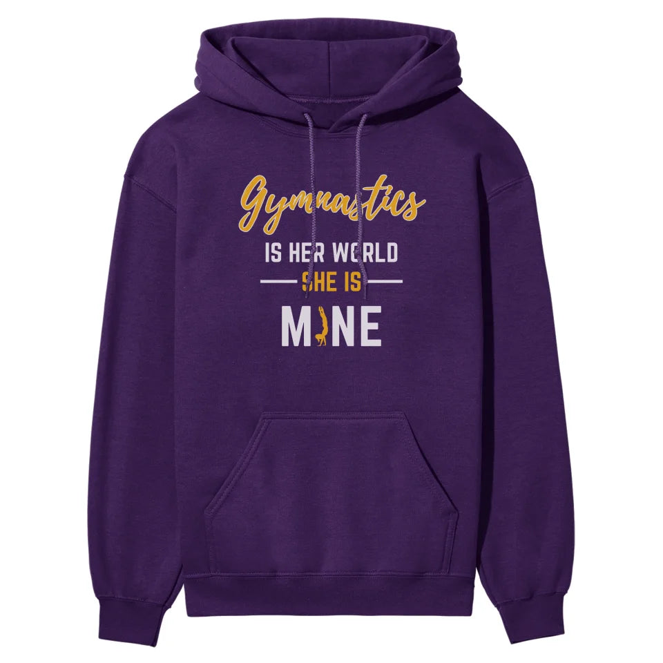 Gymnastics Is Her World, She Is Mine on a Hoodie