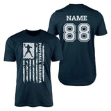 Football Grandpa Vertical Flag With Football Player Name on a Men's T-Shirt with a White Graphic