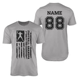 Football Grandpa Vertical Flag With Football Player Name on a Men's T-Shirt with a Black Graphic