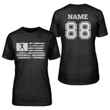 Football Grandma Horizontal Flag With Football Player Name on a Unisex T-Shirt with a White Graphic