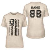 Football Grandma Vertical Flag With Football Player Name on a Unisex T-Shirt with a Black Graphic