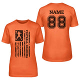 Football Grandma Vertical Flag With Football Player Name on a Unisex T-Shirt with a Black Graphic