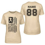 Football Grandma Vertical Flag With Football Player Name on a Unisex T-Shirt with a Black Graphic