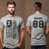 Football Dad Vertical Flag With Football Player Name on a Men's T-Shirt with a Black Graphic