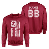 Football Grandpa Vertical Flag With Football Player Name on a Sweatshirt with a White Graphic