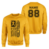 Football Mom Vertical Flag With Football Player Name on a Sweatshirt with a Black Graphic