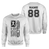 Football Mom Vertical Flag With Football Player Name on a Sweatshirt with a Black Graphic