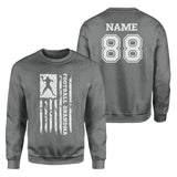 Football Grandma Vertical Flag With Football Player Name on a Sweatshirt with a White Graphic