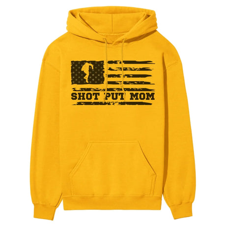 Shot put Mom Horizontal Flag on a Hoodie with a Black Graphic