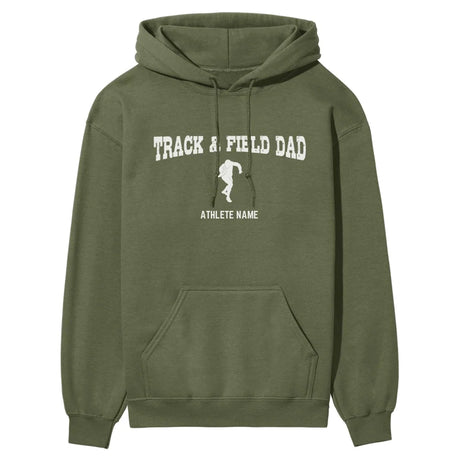 Shot put Dad with Shot putter Icon and Shot putter Name on a Hoodie with a White Graphic