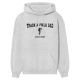 Shot put Dad with Shot putter Icon and Shot putter Name on a Hoodie with a Black Graphic