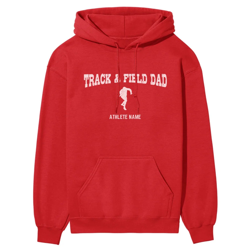 Shot put Dad with Shot putter Icon and Shot putter Name on a Hoodie with a White Graphic