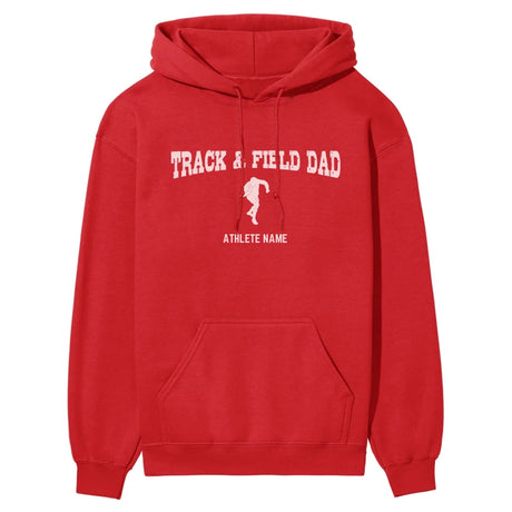 Shot put Dad with Shot putter Icon and Shot putter Name on a Hoodie with a White Graphic