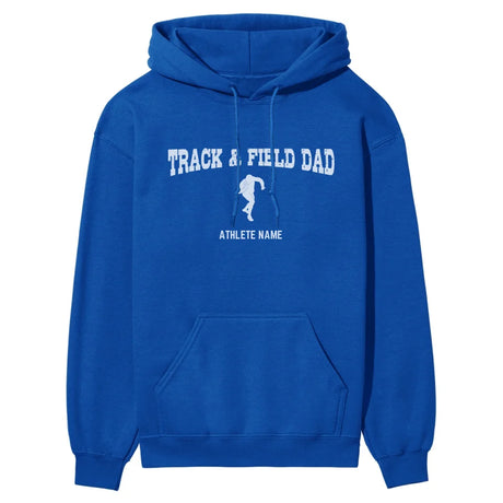 Shot put Dad with Shot putter Icon and Shot putter Name on a Hoodie with a White Graphic