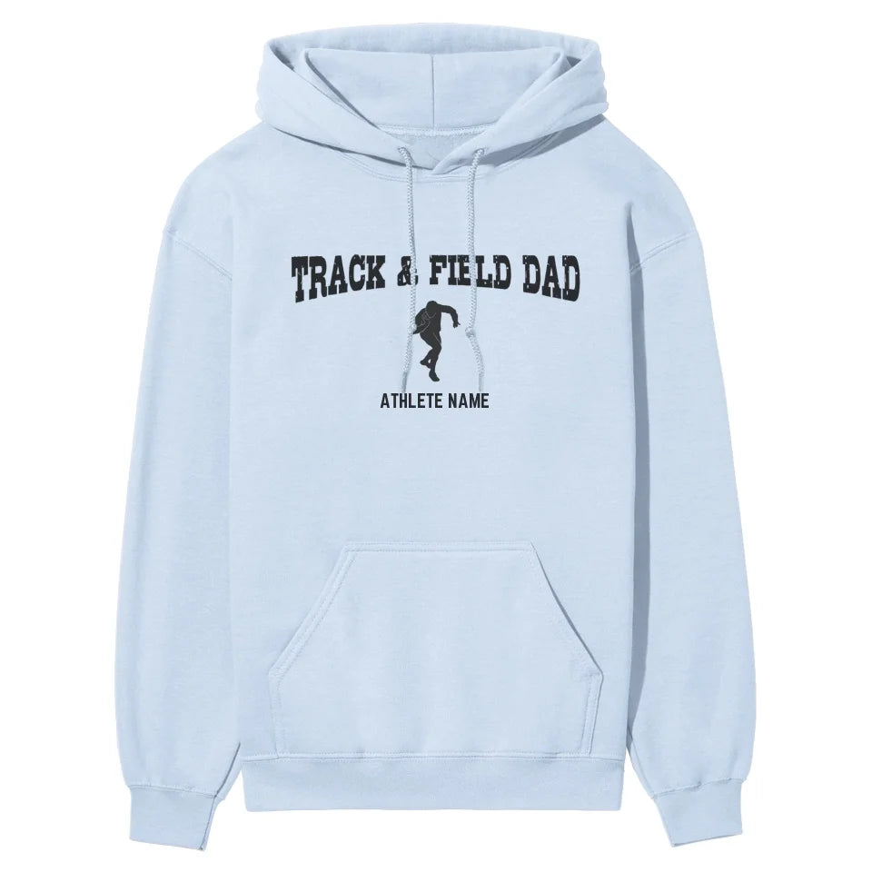 Shot put Dad with Shot putter Icon and Shot putter Name on a Hoodie with a Black Graphic