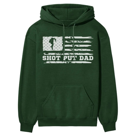 Shot put Dad Horizontal Flag on a Hoodie with a White Graphic