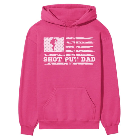 Shot put Dad Horizontal Flag on a Hoodie with a White Graphic