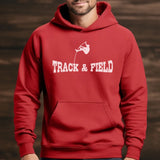 Basic Pole Vault with Pole Vaulter Icon on a Hoodie with a White Graphic