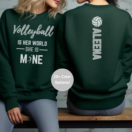 Volleyball Is Her World, She Is Mine With Volleyball Player Name on a Sweatshirt