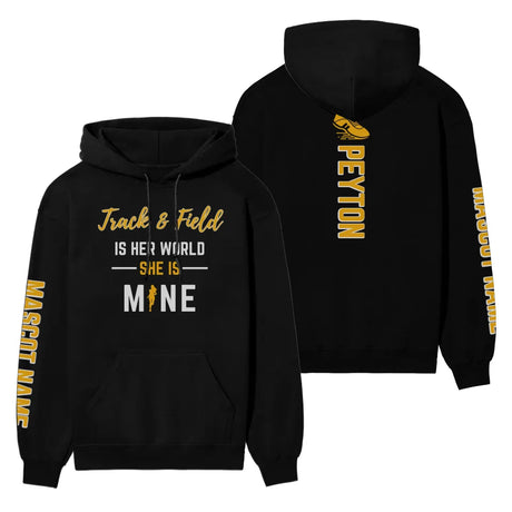 Sprint Is Her World, She Is Mine With Sprinter Name And Custom Sleeve on a Hoodie