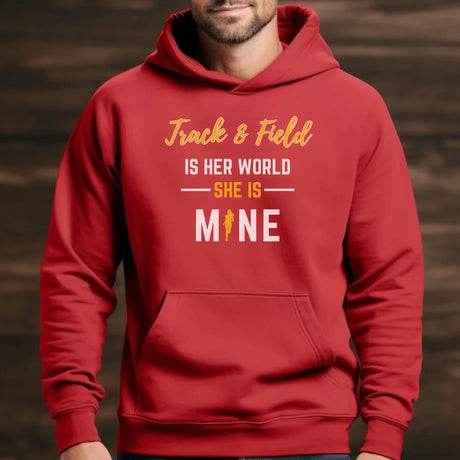 Javelin Is Her World, She Is Mine on a Hoodie