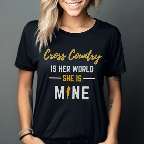 Cross Country Is Her World, She Is Mine on a Unisex T-Shirt