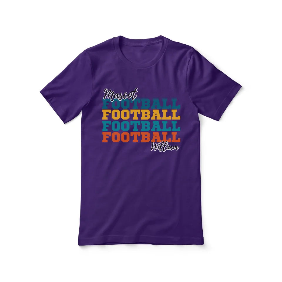 Personalized Football Football Football Shirt With Mascot and Football Player Name on a Unisex T-Shirt