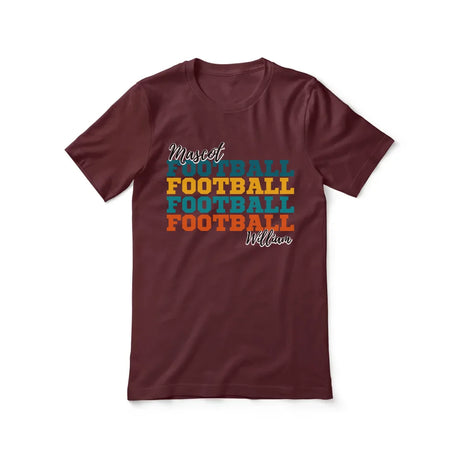 Personalized Football Football Football Shirt With Mascot and Football Player Name on a Unisex T-Shirt