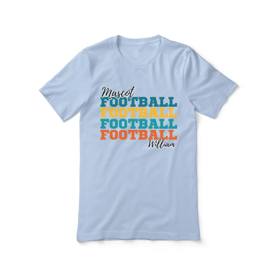 Personalized Football Football Football Shirt With Mascot and Football Player Name on a Unisex T-Shirt