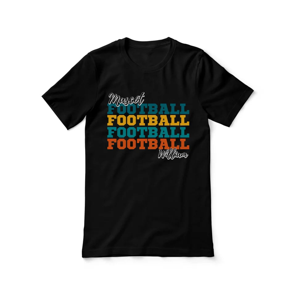 Personalized Football Football Football Shirt With Mascot and Football Player Name on a Unisex T-Shirt