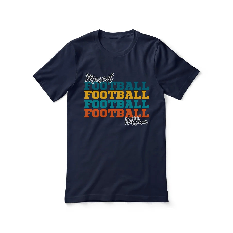 Personalized Football Football Football Shirt With Mascot and Football Player Name on a Unisex T-Shirt