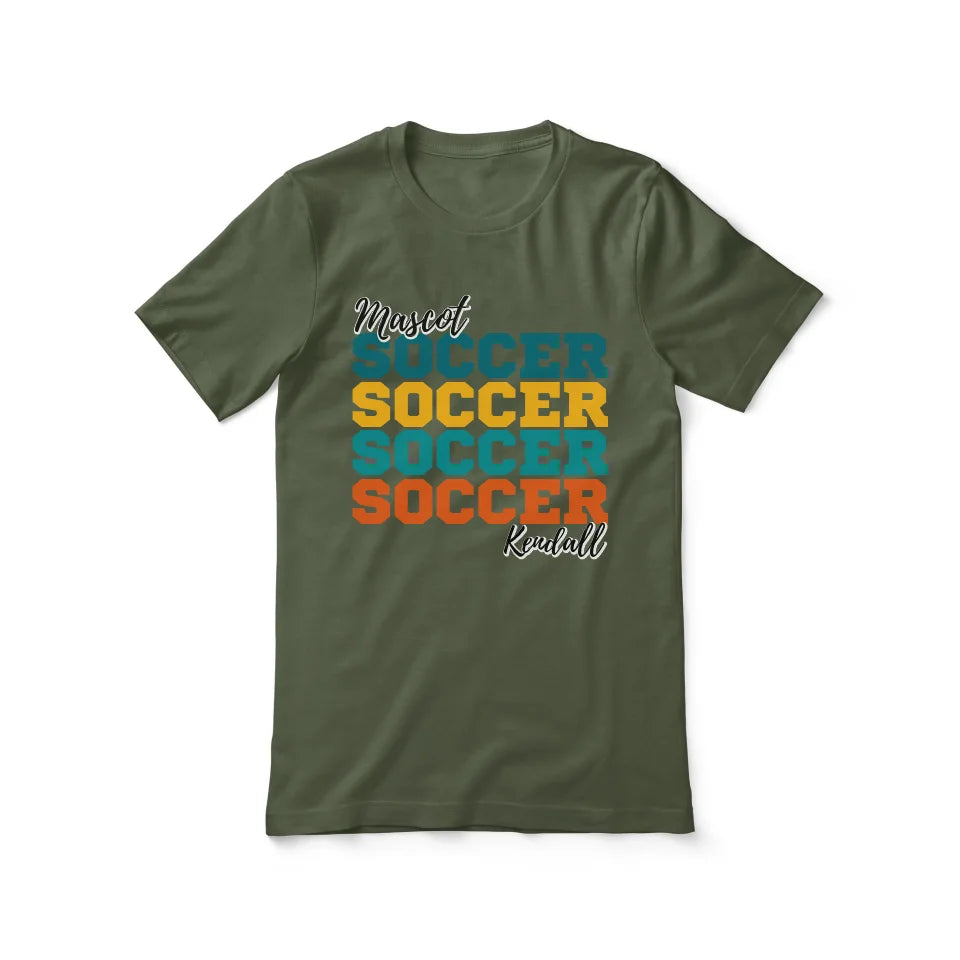 Personalized Soccer Soccer Soccer Shirt With Mascot and Soccer Player Name on a Unisex T-Shirt