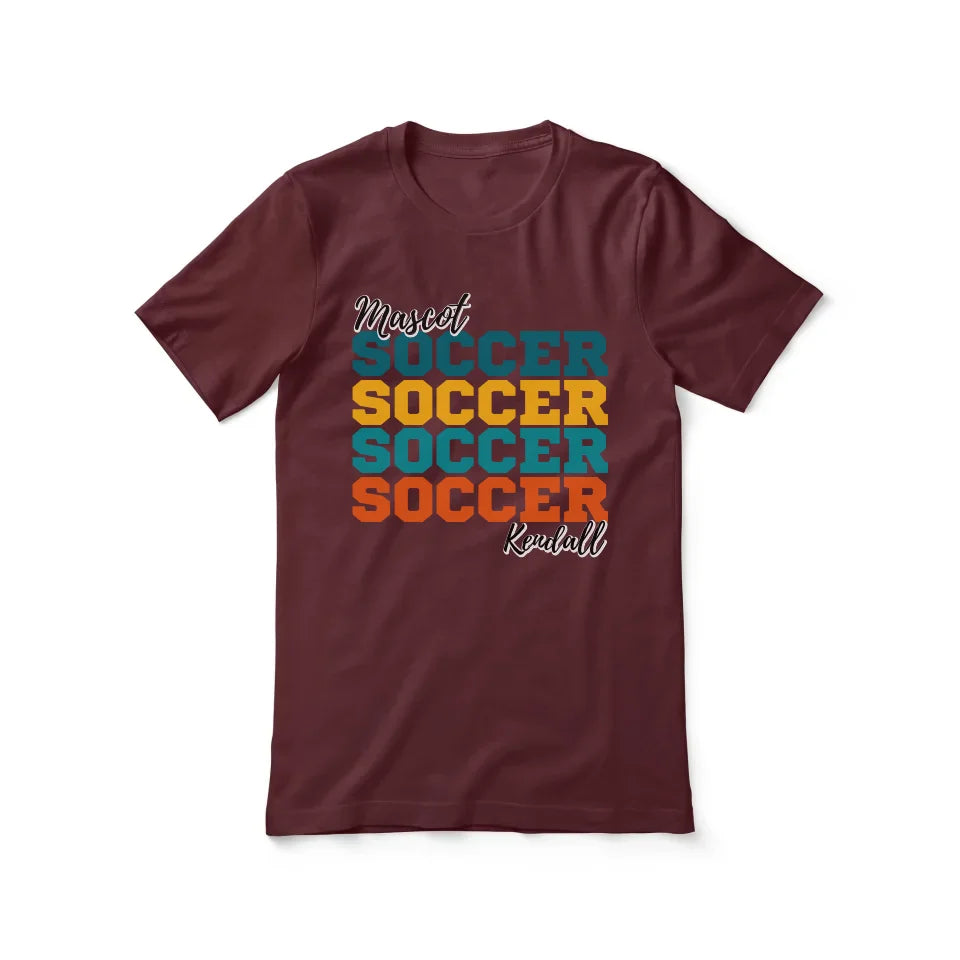 Personalized Soccer Soccer Soccer Shirt With Mascot and Soccer Player Name on a Unisex T-Shirt