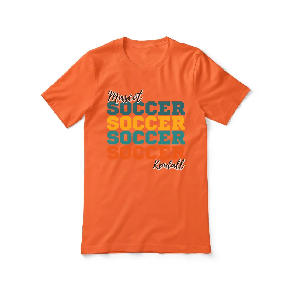 Personalized Soccer Soccer Soccer Shirt With Mascot and Soccer Player Name on a Unisex T-Shirt