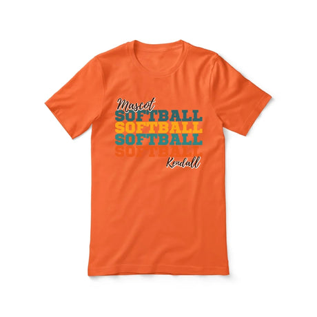 Personalized Softball Softball Softball Shirt With Mascot and Softball Player Name on a Unisex T-Shirt