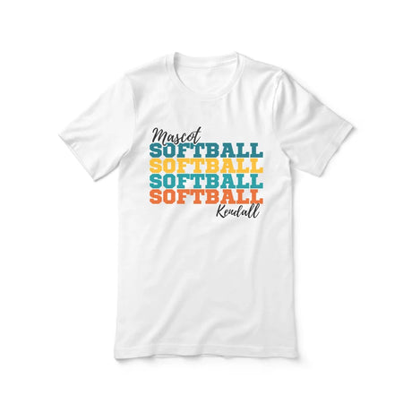 Personalized Softball Softball Softball Shirt With Mascot and Softball Player Name on a Unisex T-Shirt