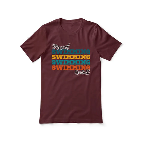 Personalized Swimming Swimming Swimming Shirt With Mascot and Swimmer Name on a Unisex T-Shirt